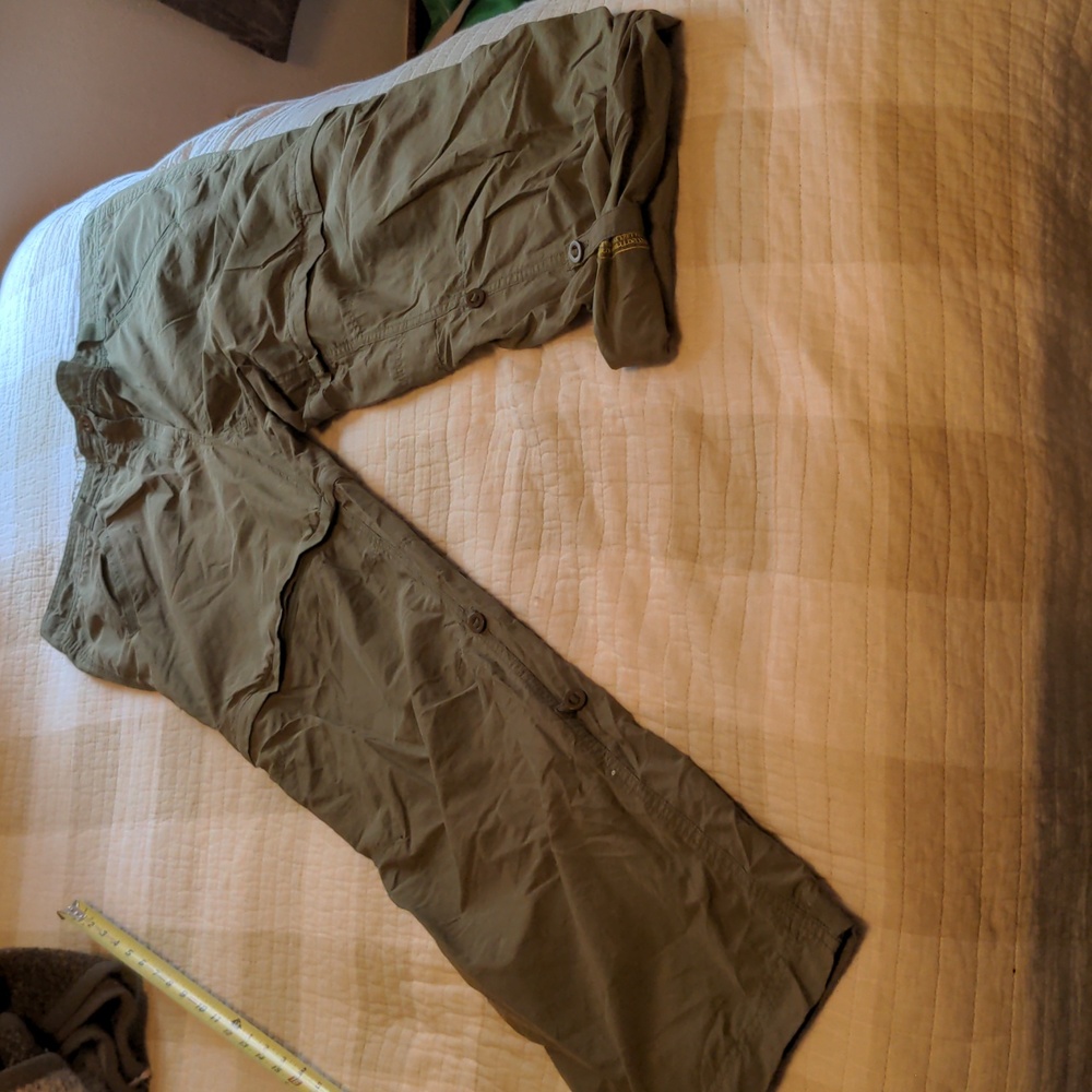 Land's End Women's Size 16 Cotton Nylon Pants in Army Green